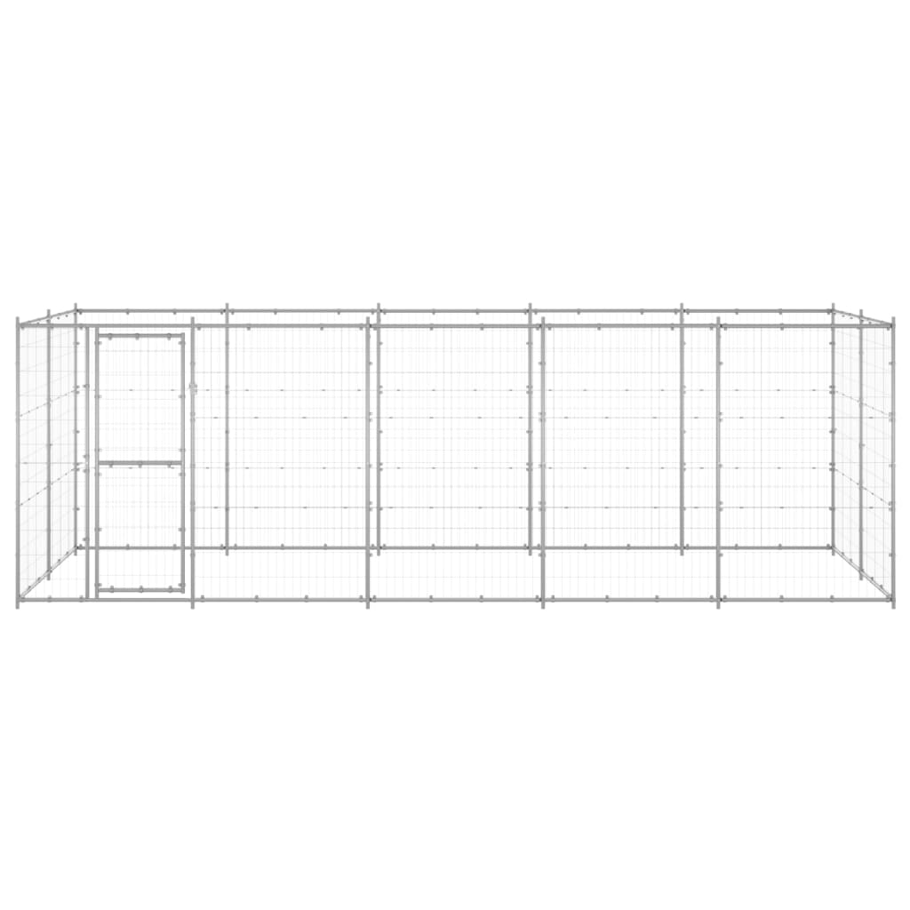 VidaXL Niche pour chien 12,1 m² en acier galvanisé