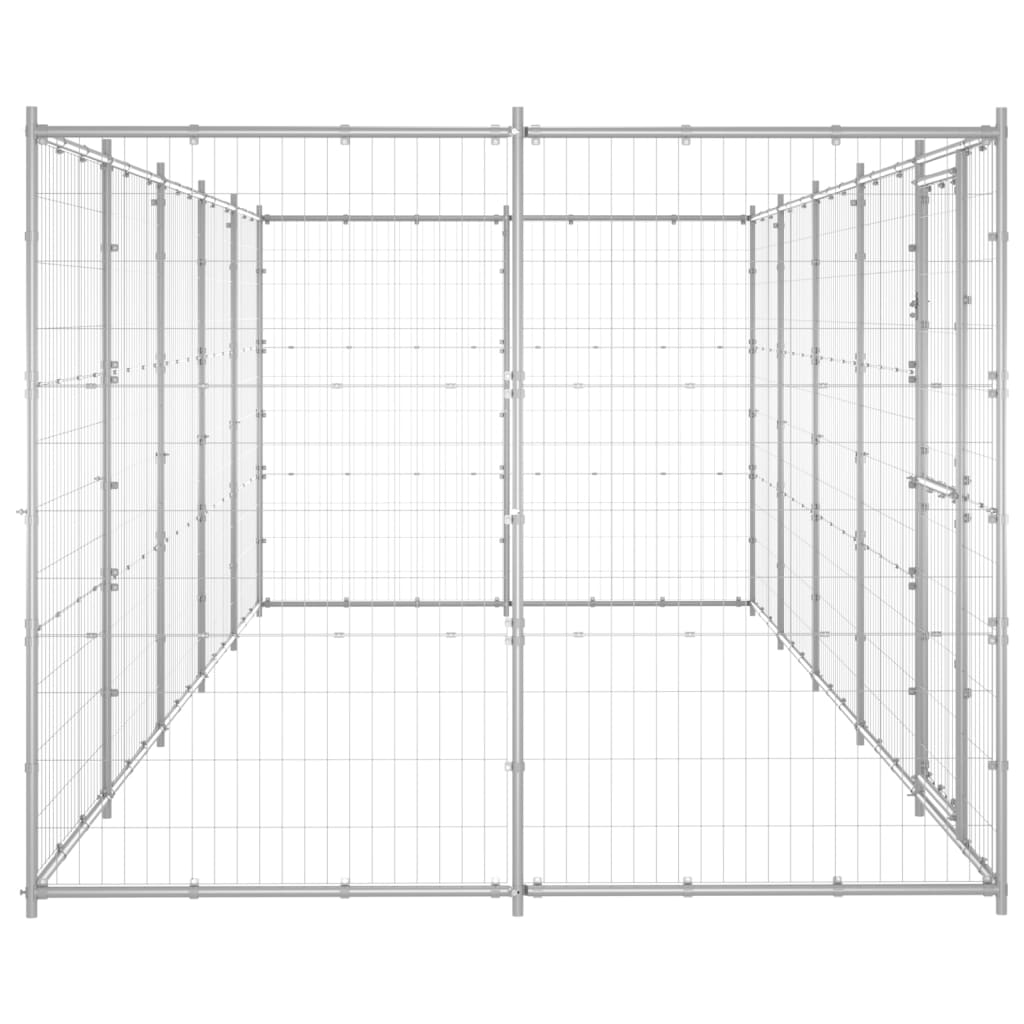 VidaXL Niche pour chien 12,1 m² en acier galvanisé