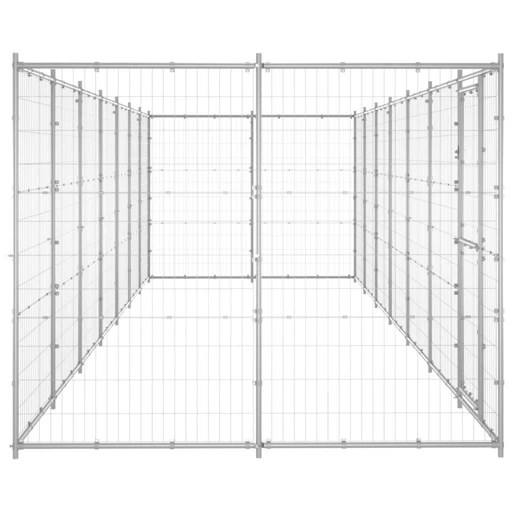 VidaXL Niche pour chien 16,94 m² en acier galvanisé