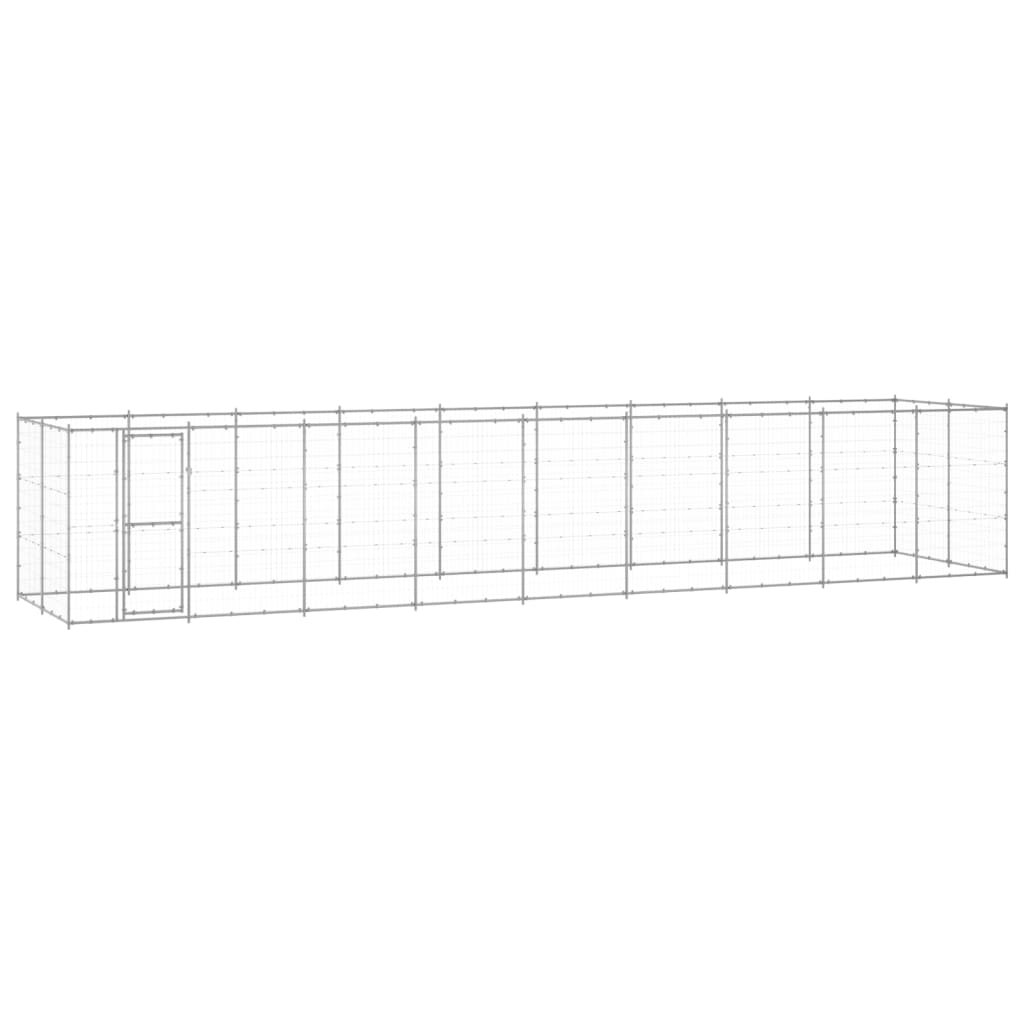 VidaXL Niche pour chien 21,78 m² en acier galvanisé