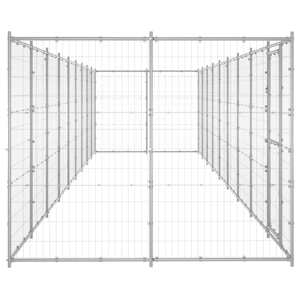 VidaXL Niche pour chien 21,78 m² en acier galvanisé