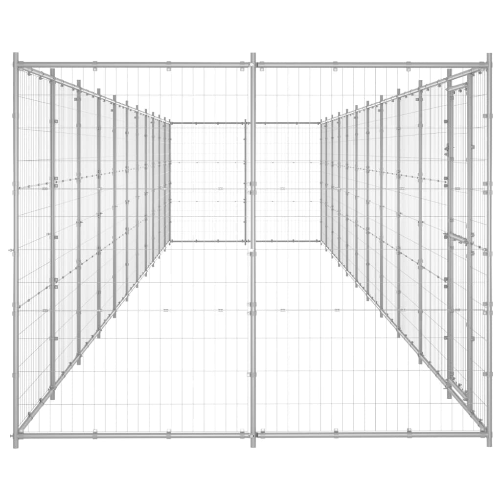 VidaXL Niche pour chien 26,62 m² en acier galvanisé