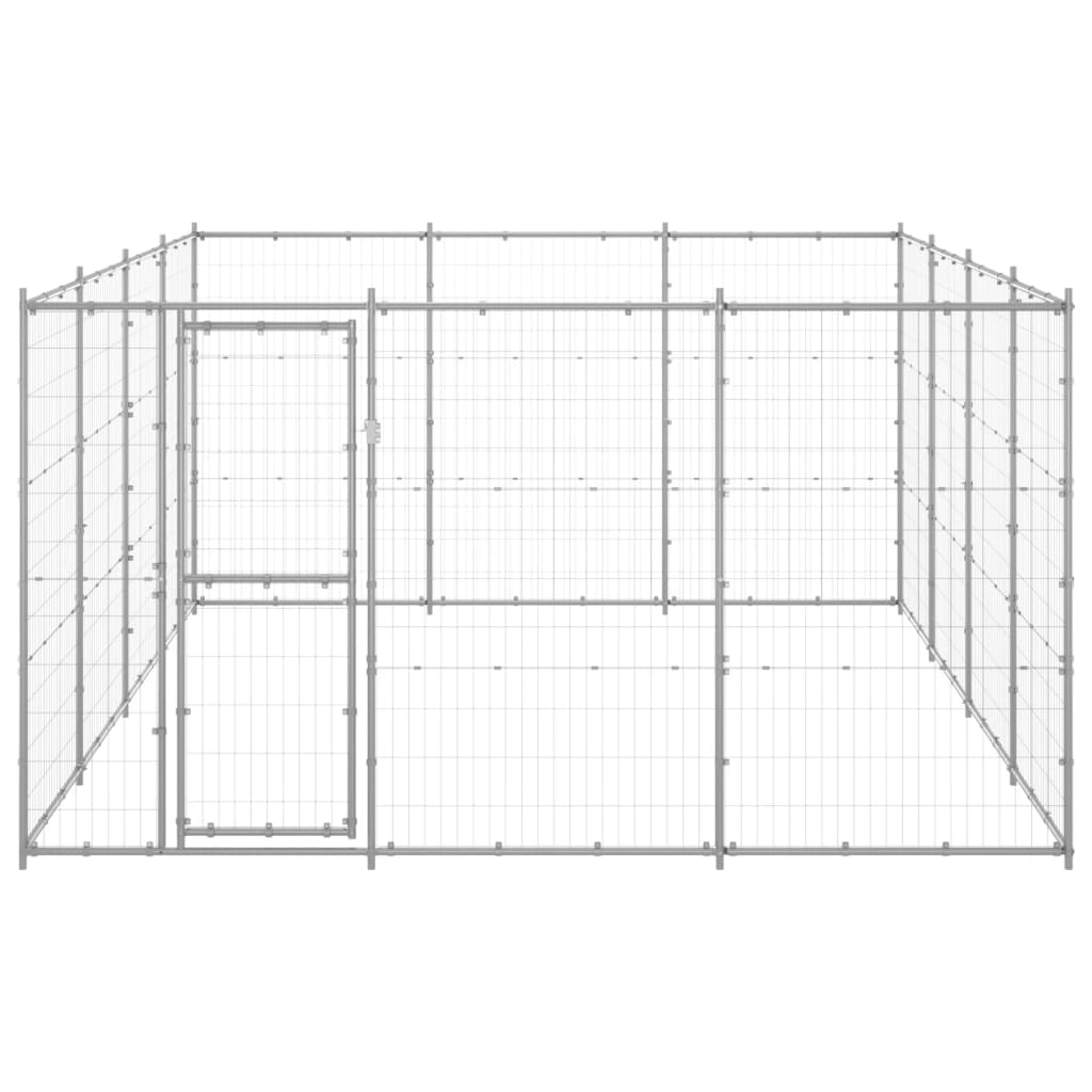 VidaXL Niche pour chien 14,52 m² en acier galvanisé