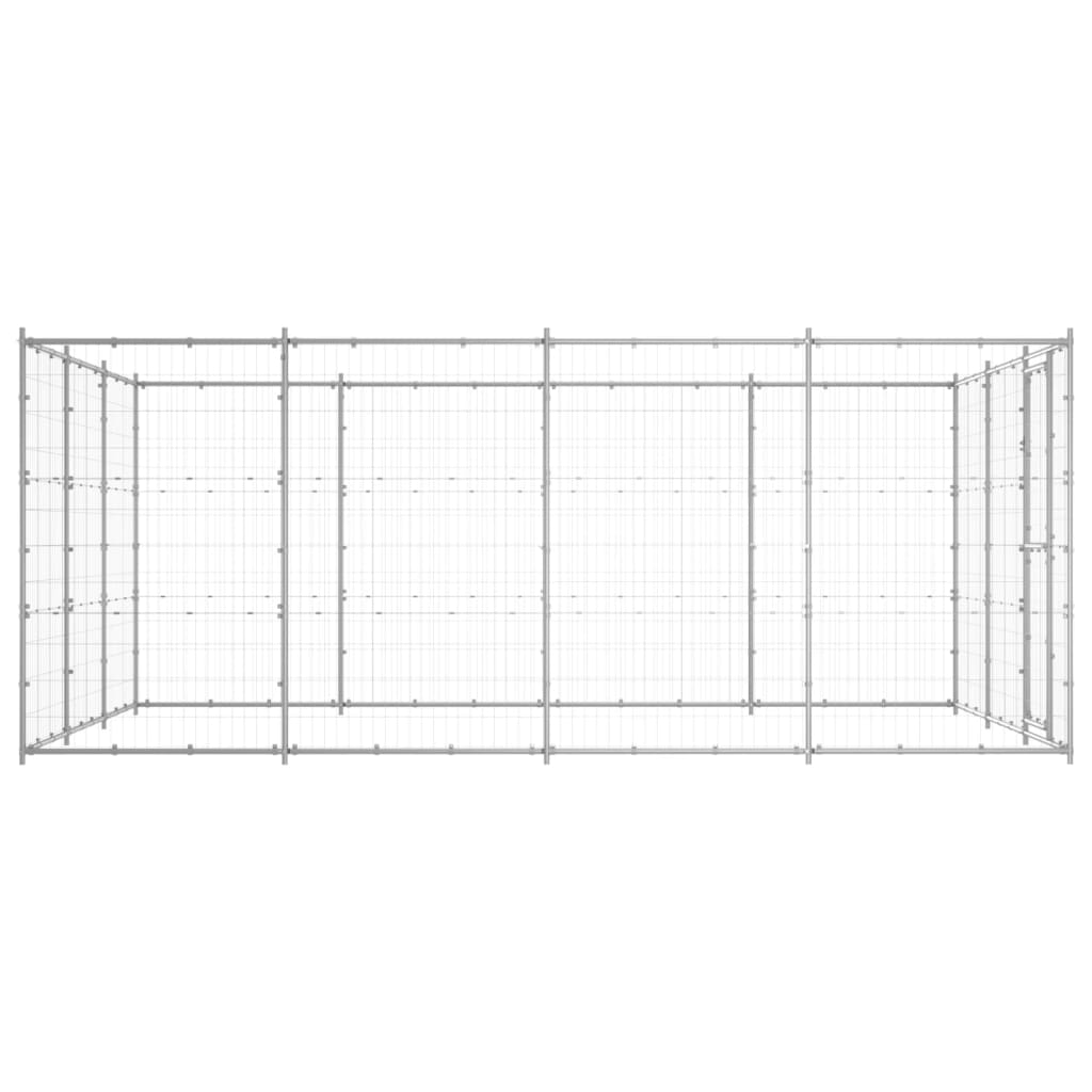 VidaXL Niche pour chien 14,52 m² en acier galvanisé