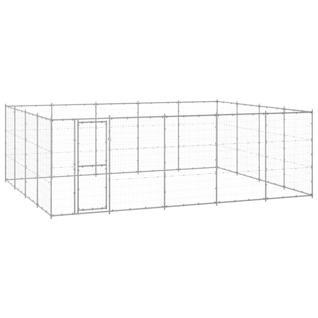 VidaXL Niche pour chien 24,2 m² en acier galvanisé