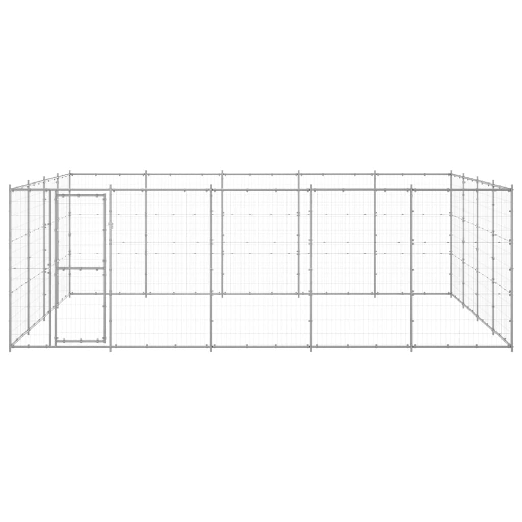 VidaXL Niche pour chien 24,2 m² en acier galvanisé