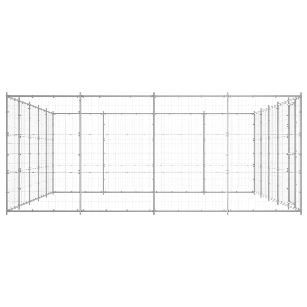 VidaXL Niche pour chien 24,2 m² en acier galvanisé