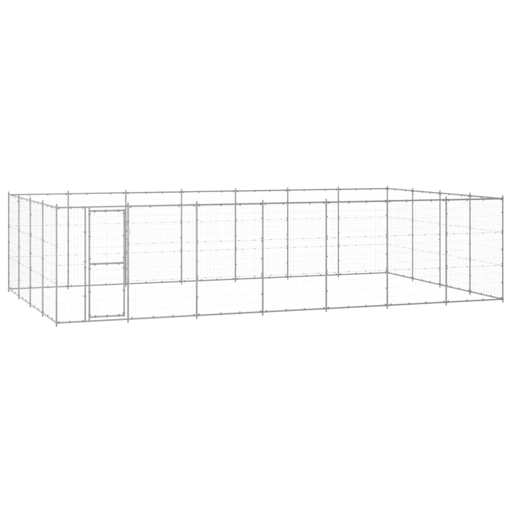 VidaXL Niche pour chien 33,88 m² en acier galvanisé