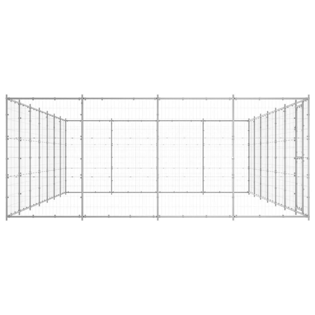 VidaXL Niche pour chien 33,88 m² en acier galvanisé