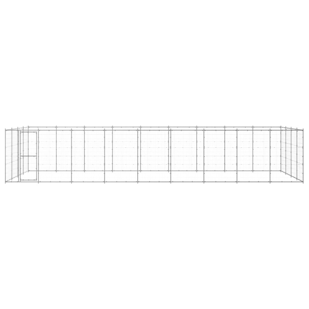 VidaXL Niche pour chien 43,56 m² en acier galvanisé