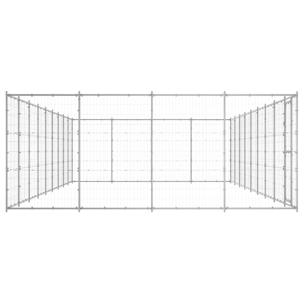 VidaXL Niche pour chien 43,56 m² en acier galvanisé