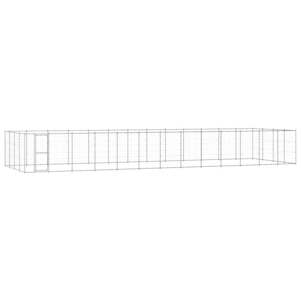 VidaXL Niche pour chien 53,24 m² en acier galvanisé