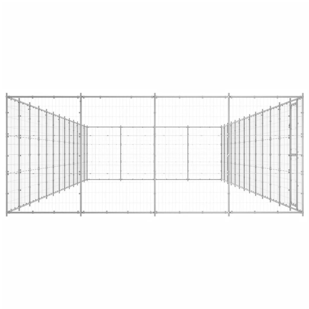 VidaXL Niche pour chien 53,24 m² en acier galvanisé