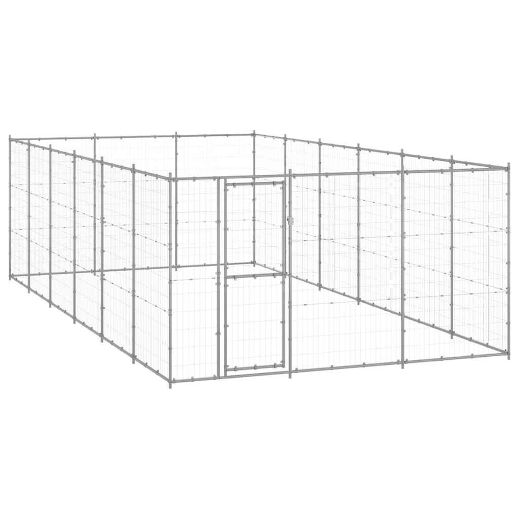 VidaXL Niche pour chien 21,78 m² en acier galvanisé