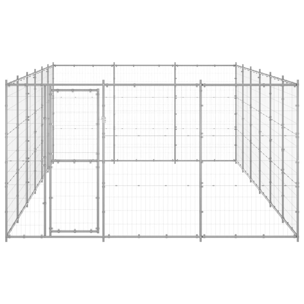 VidaXL Niche pour chien 21,78 m² en acier galvanisé