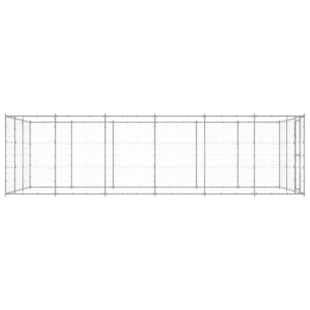 VidaXL Niche pour chien 21,78 m² en acier galvanisé