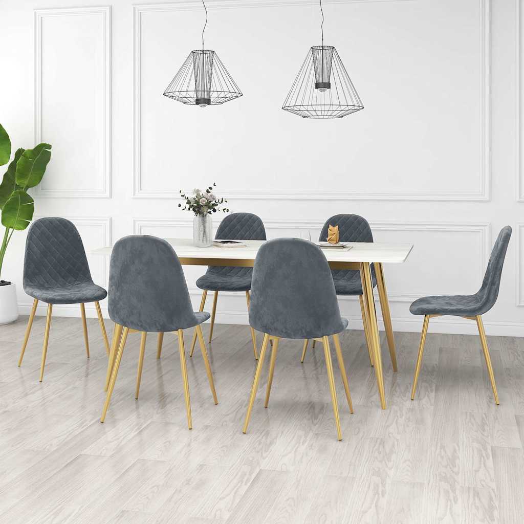 Vidaxl eetkamerstoelen 6 st fluweel donkergroen