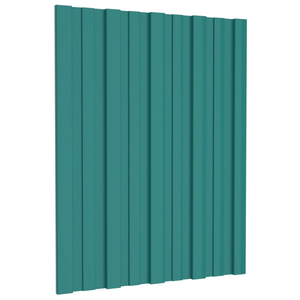 Panneaux de toit vidaxl 12 pcs 60x45 cm en acier galvanisé vert