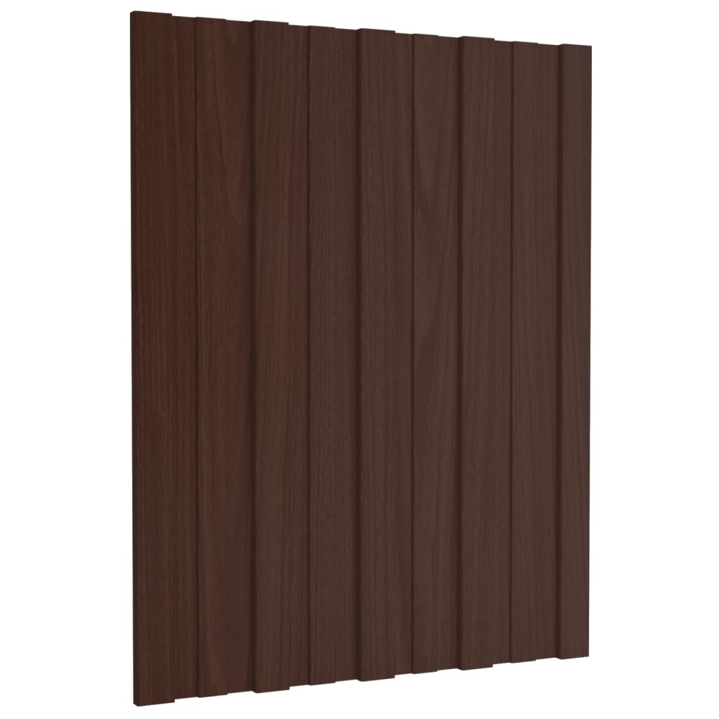 Panneaux de toit vidaxl 12 ST 60x45 cm en acier galvanisé brun
