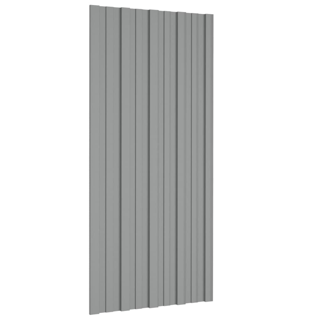 Vidaxx panneaux de toit 12 pcs 100x45 cm acier galvanisé gris