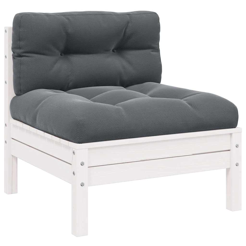 Vidaxl 3-delige loungeset met kussens massief grenenhout wit