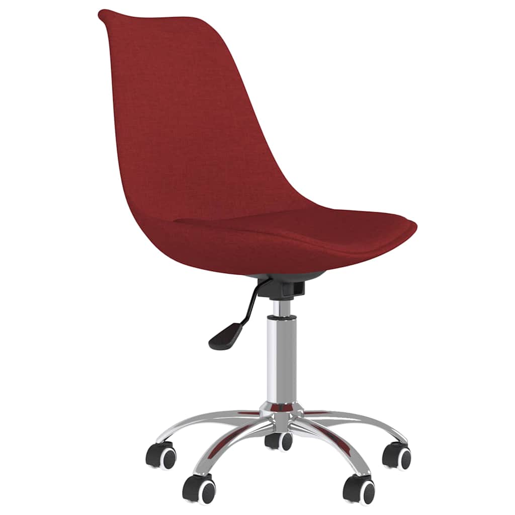 Vidaxl eetkamerstoelen draaibaar 2 st stof wijnrood