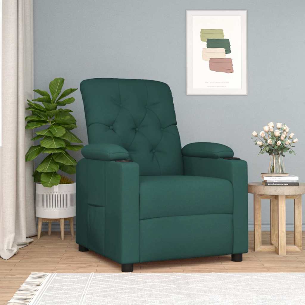 Vidaxl fauteuil verstelbaar stof donkergroen