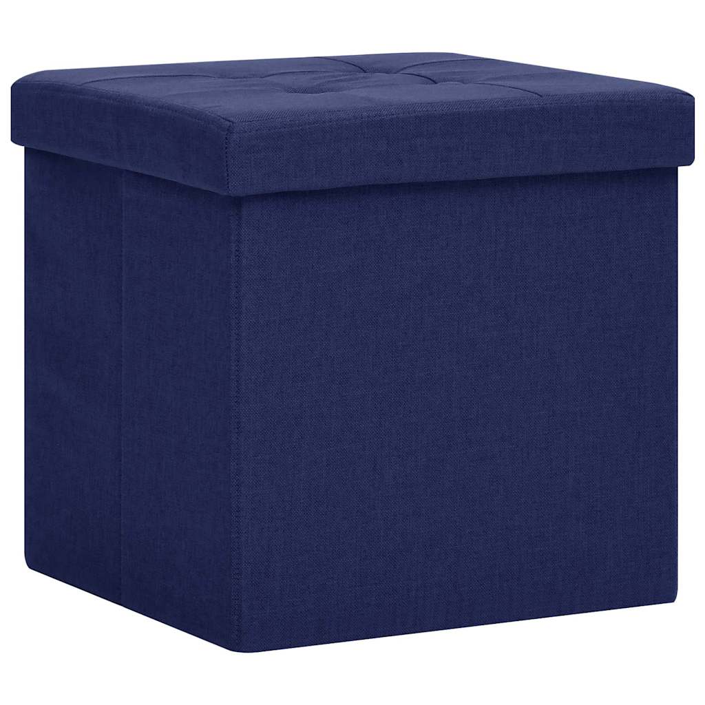 Vidaxl opbergkruk inklapbaar kunstlinnen blauw