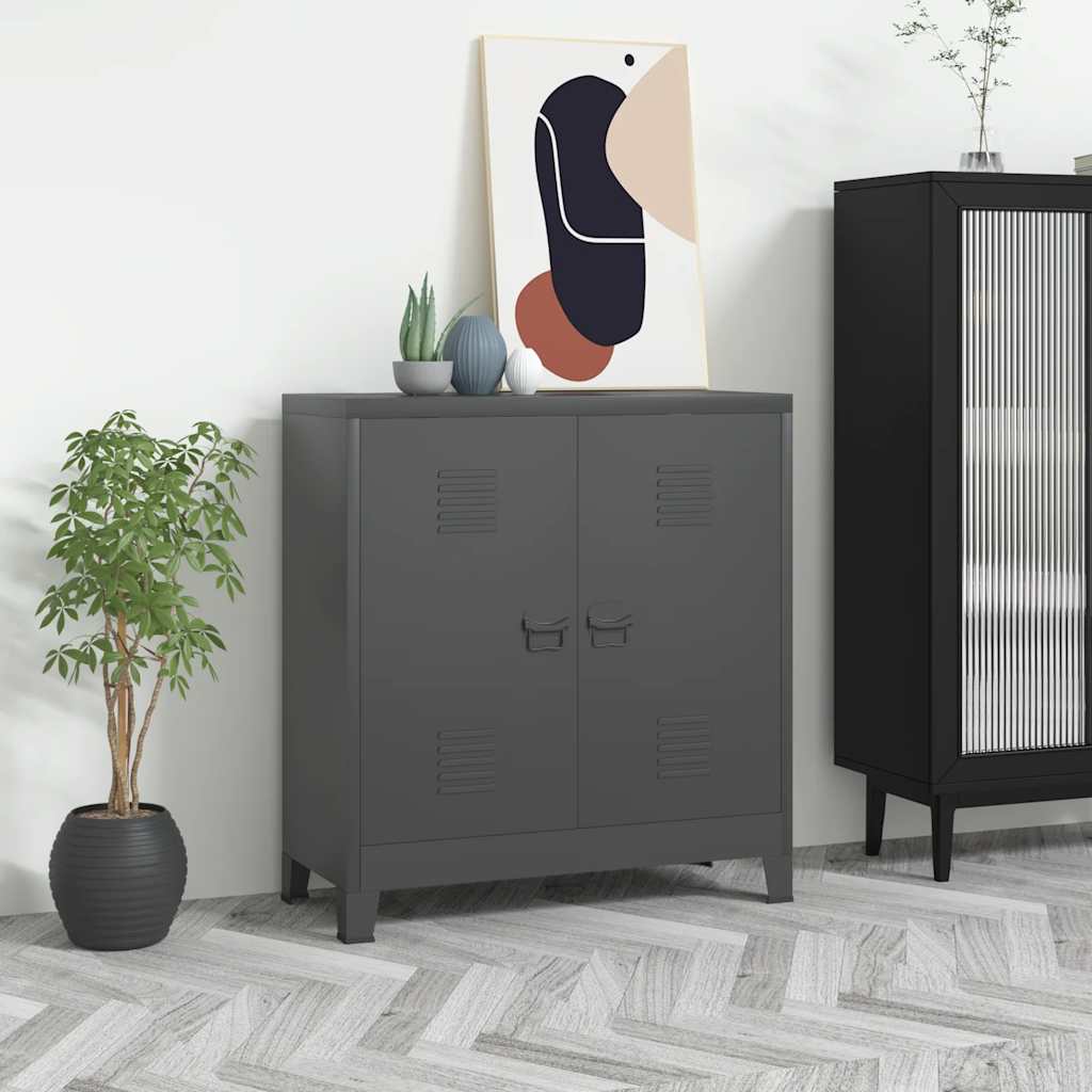 Vidaxl opbergkast industrieel 90x40x100 cm staal antracietkleurig