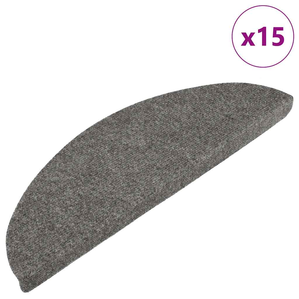 Vidaxl Mat à escalier auto-adhésif 15 ST 56x17x3 cm Gray