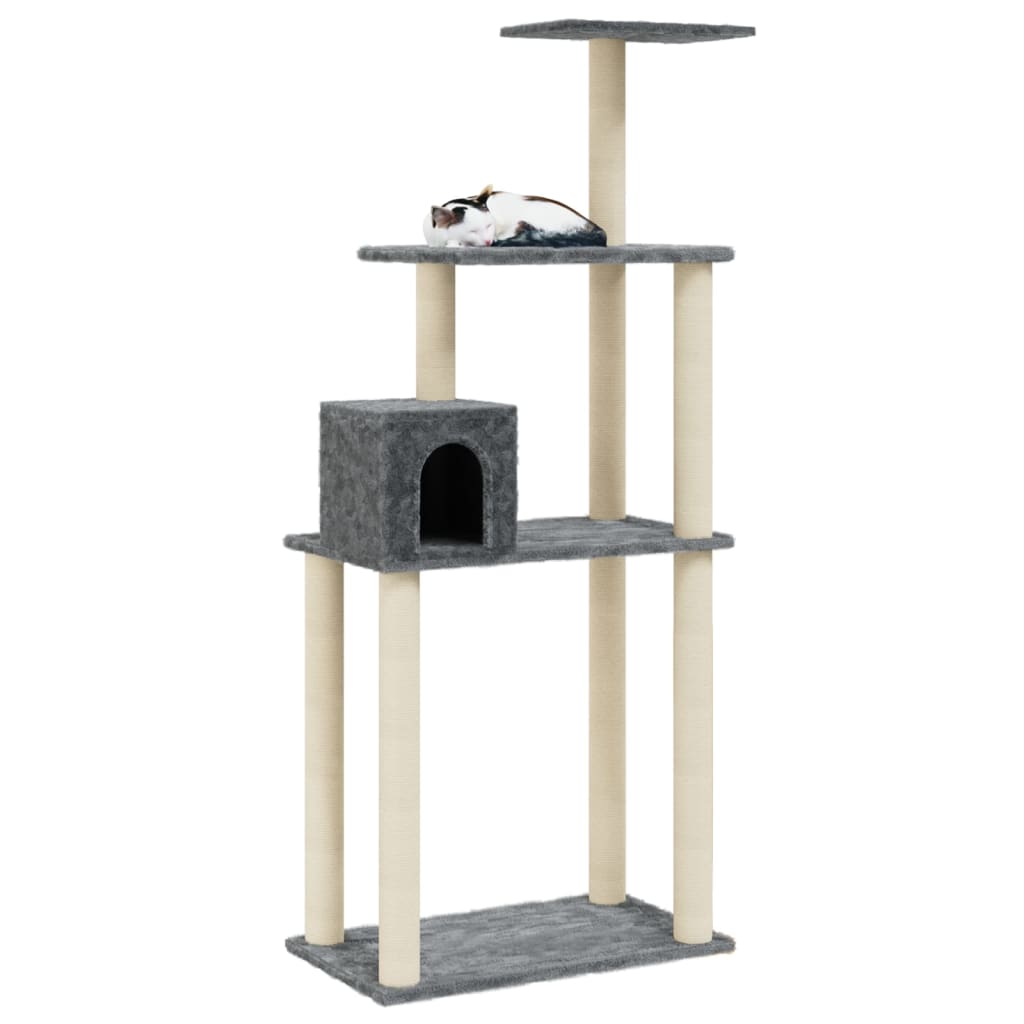 Vidaxl Cat Scratch Post avec sisal Scratch Posts 147 cm Gris foncé