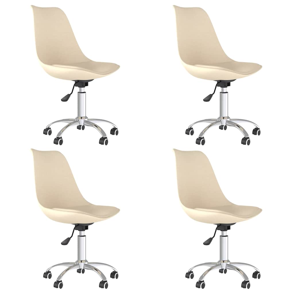 Vidaxl eetkamerstoelen 4 st draaibaar stof crèmekleurig