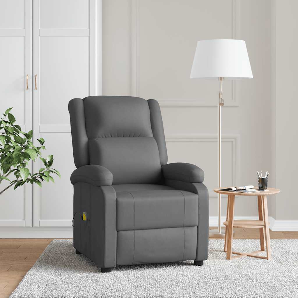 Vidaxl massagestoel kunstleer grijs