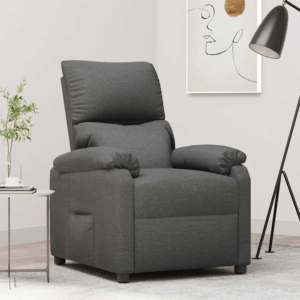 Vidaxl fauteuil verstelbaar stof donkergrijs