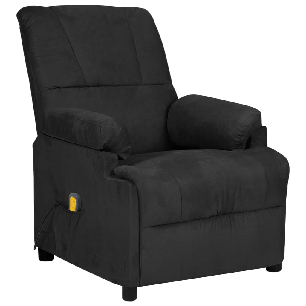 Vidaxl massagestoel microvezelstof zwart