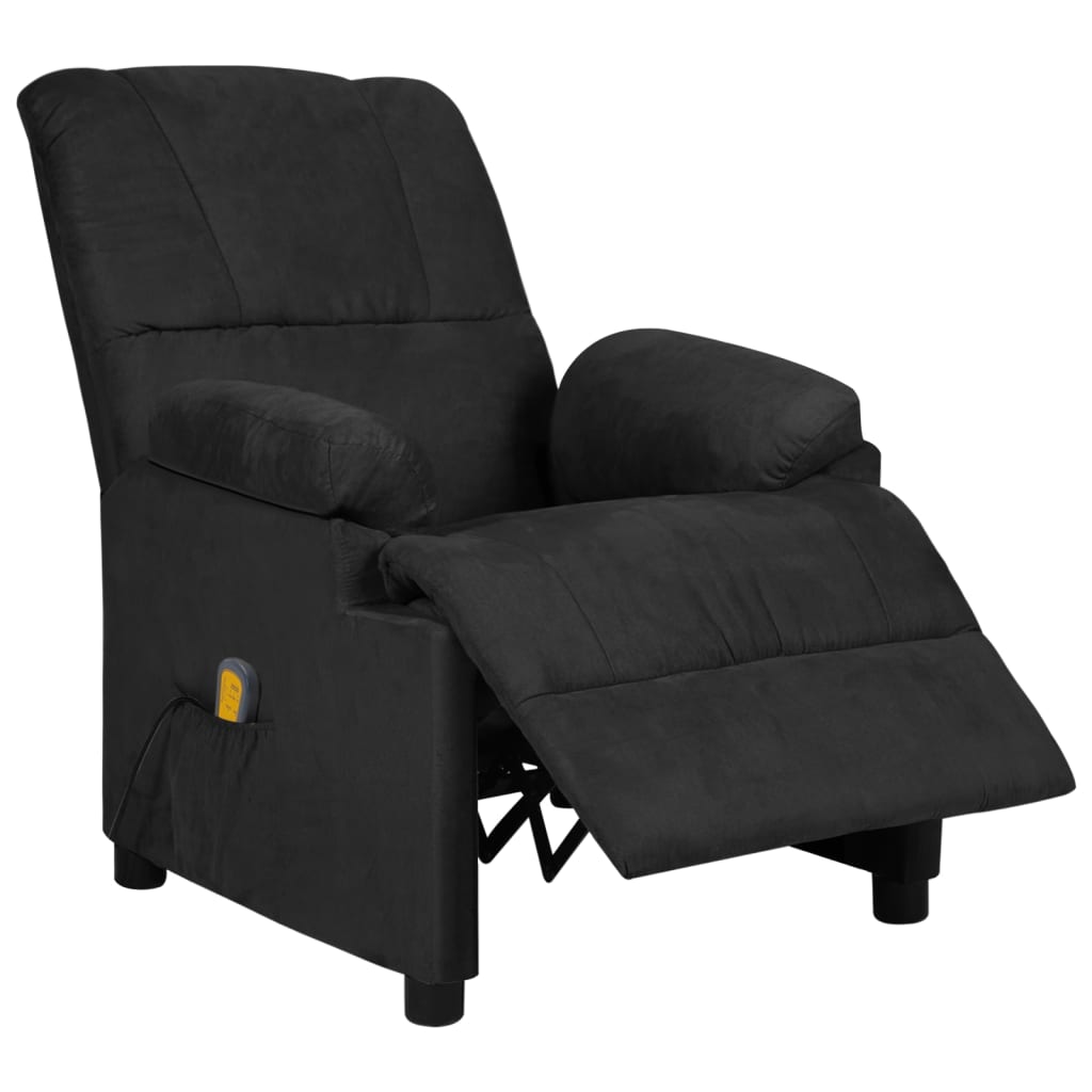 Vidaxl massagestoel microvezelstof zwart