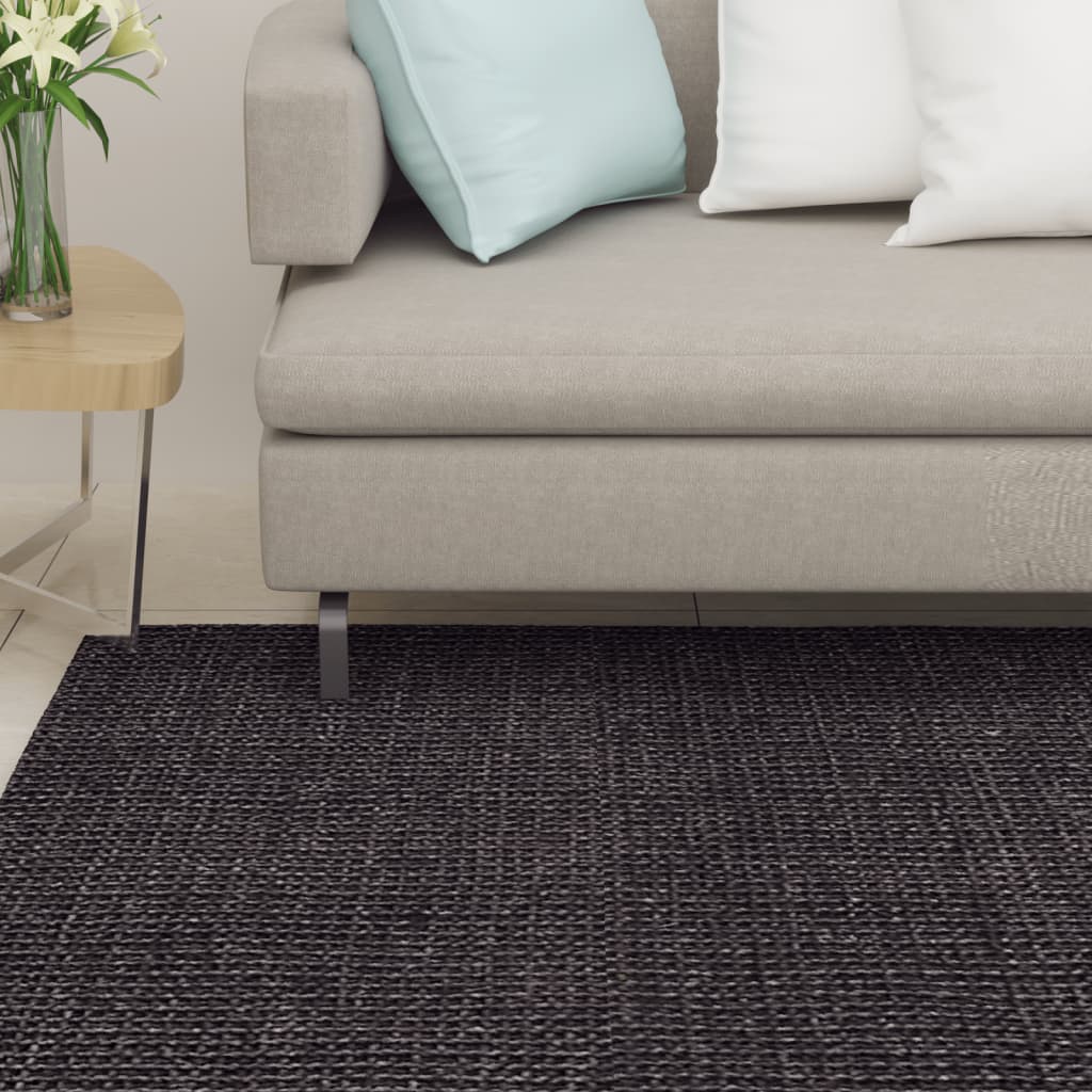 Tapis vidaxl 66x250 cm noire de sisal naturel