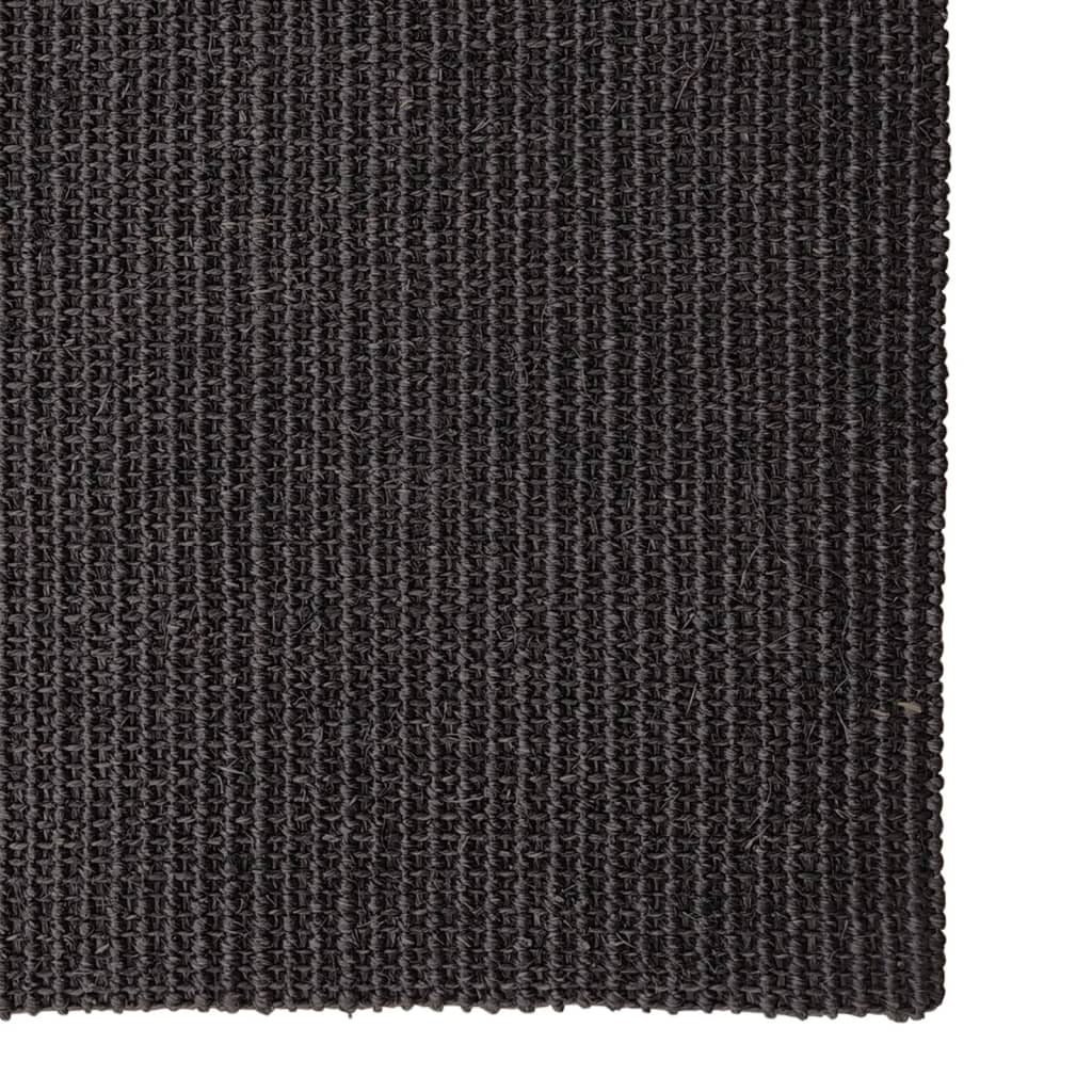 Tapis vidaxl 66x350 cm noire de sisal naturel