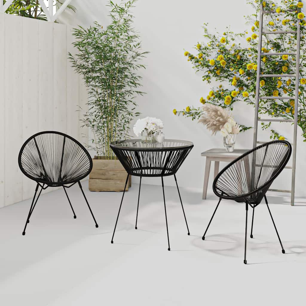 Vidaxl 3-delige tuinset zwart