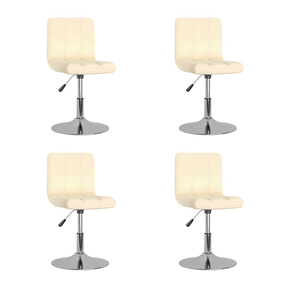 Vidaxl eetkamerstoelen 4 st draaibaar stof crèmekleurig