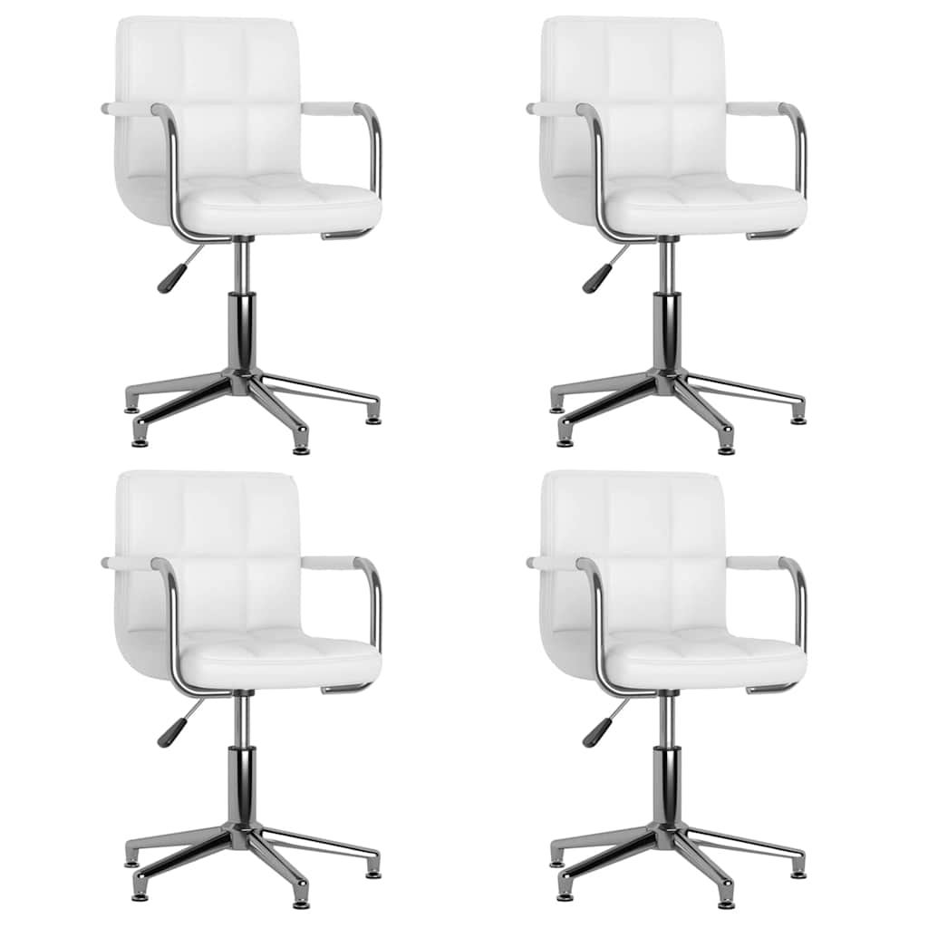 Vidaxl eetkamerstoelen draaibaar 4 st kunstleer wit