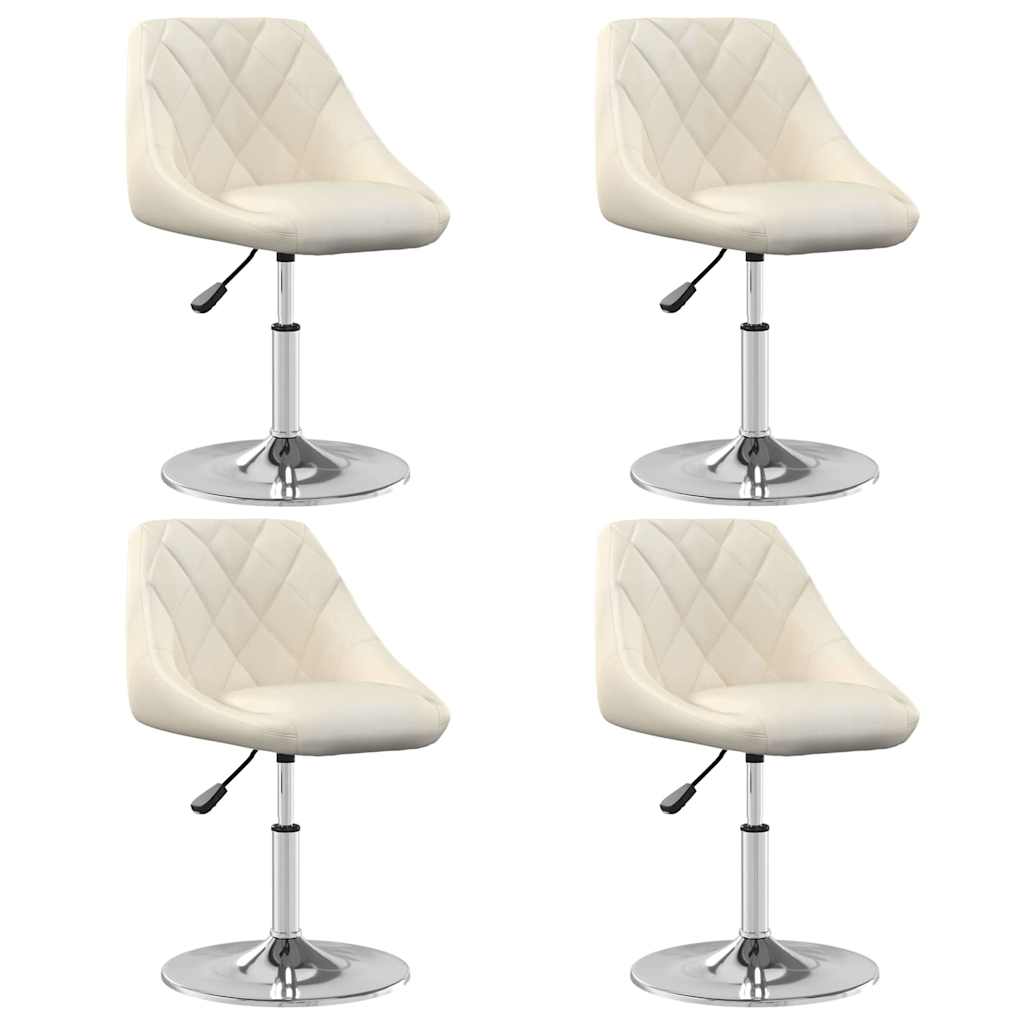Vidaxl eetkamerstoelen draaibaar 4 st fluweel crèmekleurig