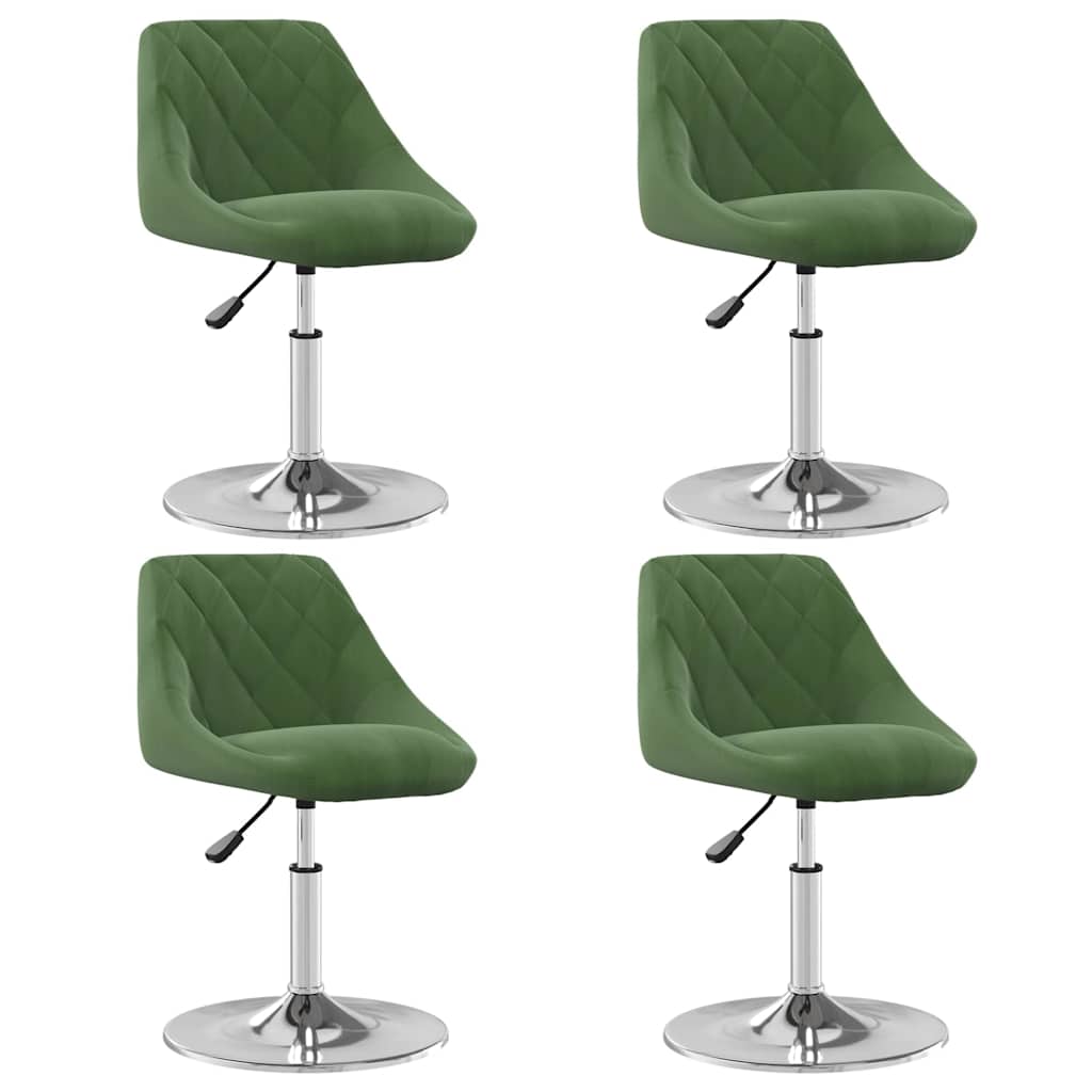 Vidaxl eetkamerstoelen draaibaar 4 st fluweel donkergroen