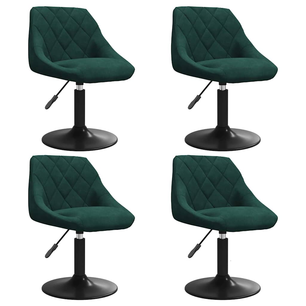 Vidaxl eetkamerstoelen draaibaar 4 st fluweel donkergroen