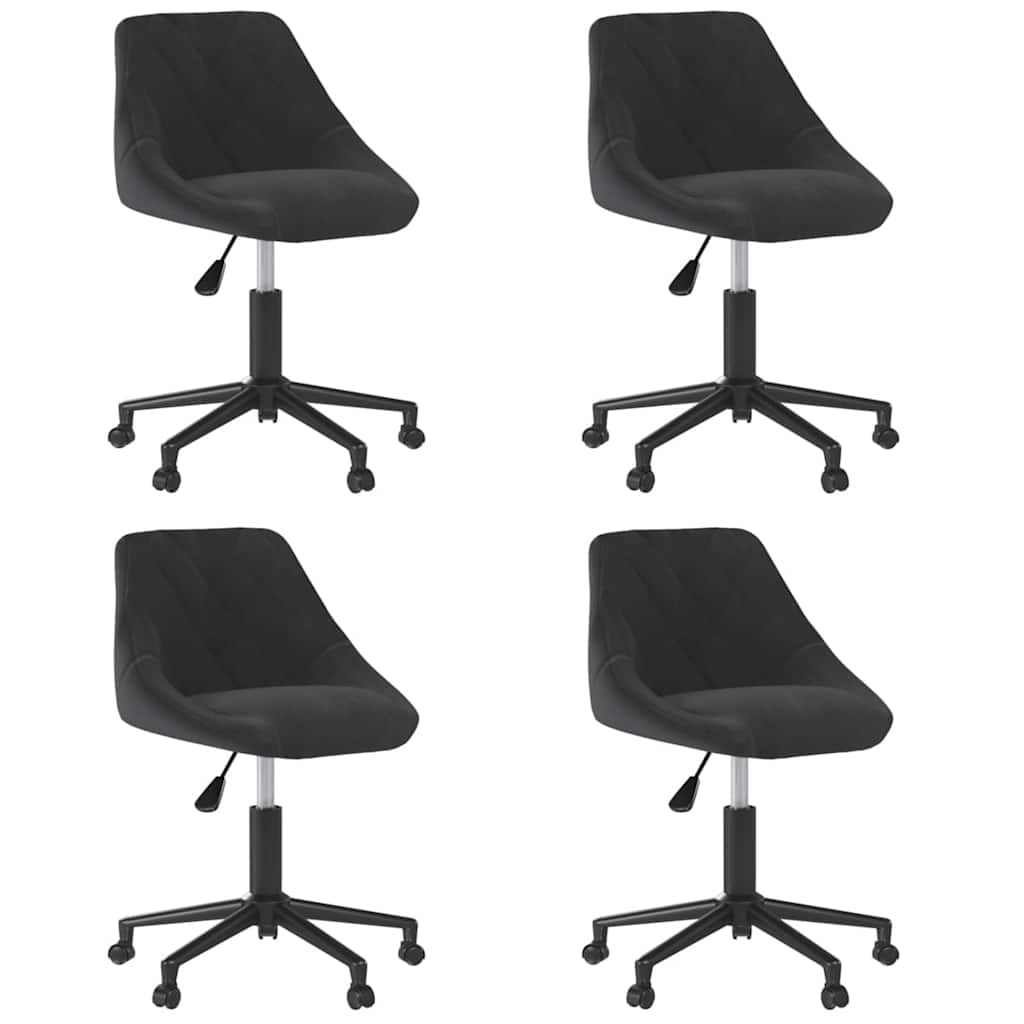 Vidaxl eetkamerstoelen draaibaar 4 st fluweel zwart