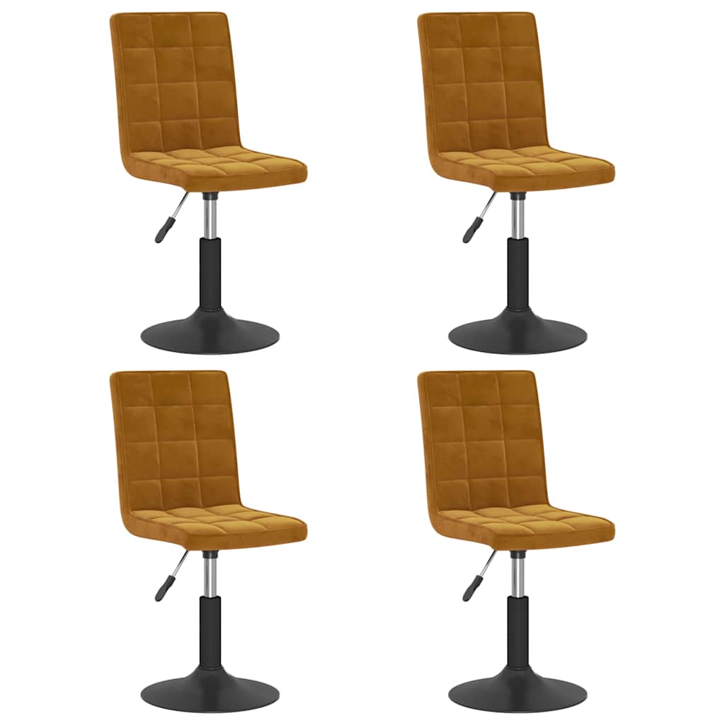Vidaxl eetkamerstoelen draaibaar 4 st fluweel bruin