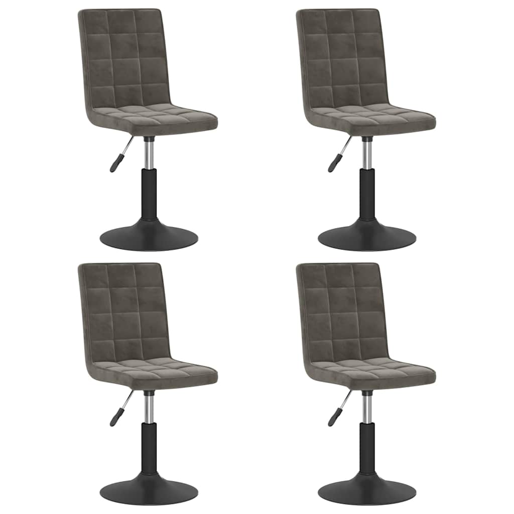 Vidaxl eetkamerstoelen draaibaar 4 st fluweel donkergrijs
