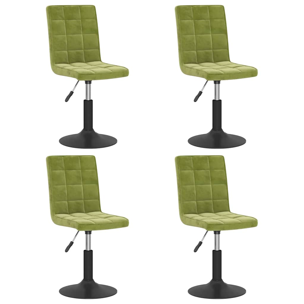 Vidaxl eetkamerstoelen draaibaar 4 st fluweel lichtgroen