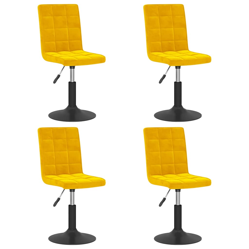 Vidaxl eetkamerstoelen draaibaar 4 st fluweel mosterdgeel