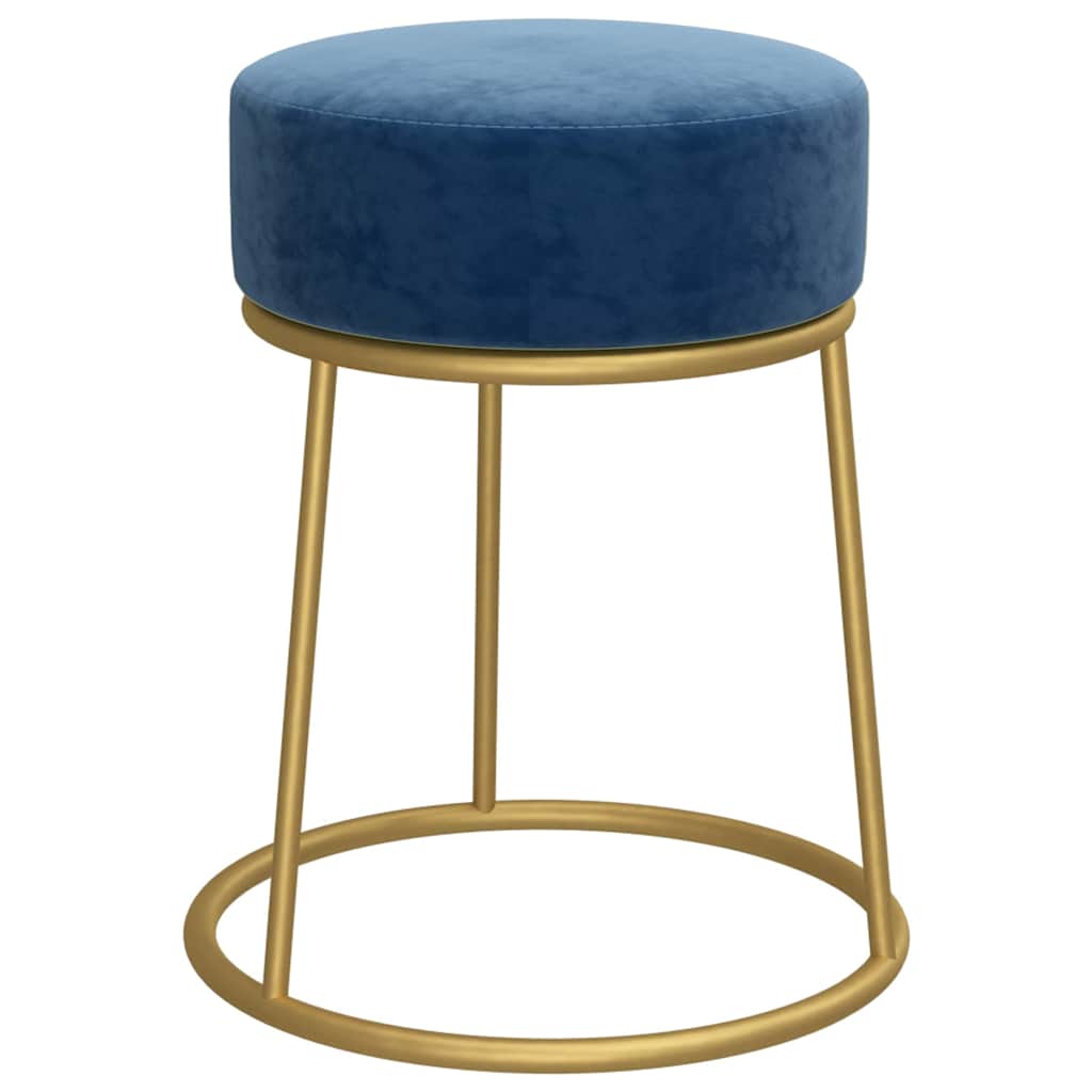 Vidaxl hocker rond fluweel blauw